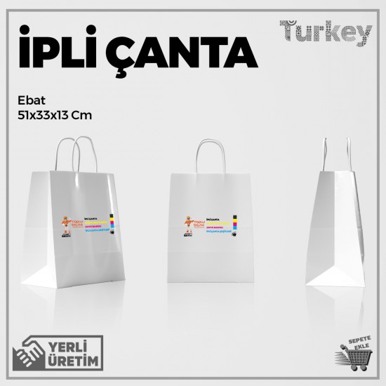 İpli Karton Çanta